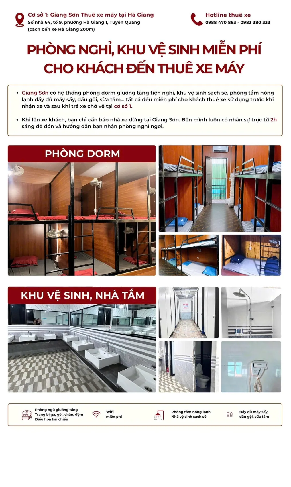 Hình ảnh giới thiệu phòng dorm và khu vệ sinh miễn phí