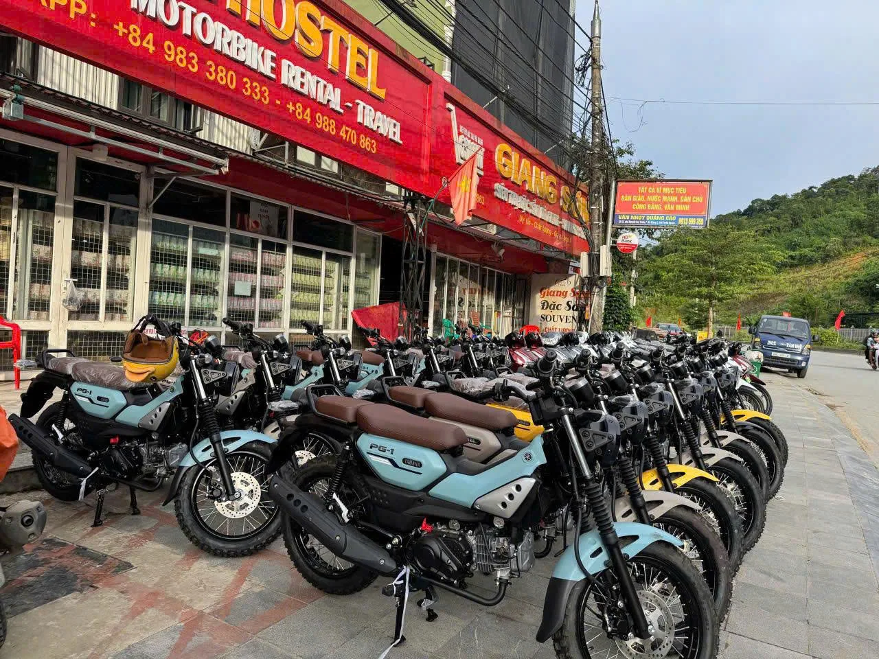 Mặt tiền cửa hàng thuê xe Giang Sơn